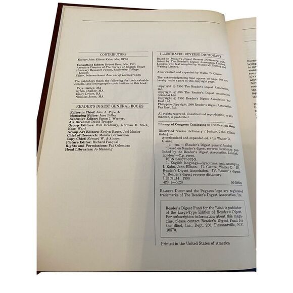 Illustrated Reverse Dictionary Readers Digest 1990 Hardcover Book - Picture 5 of 13